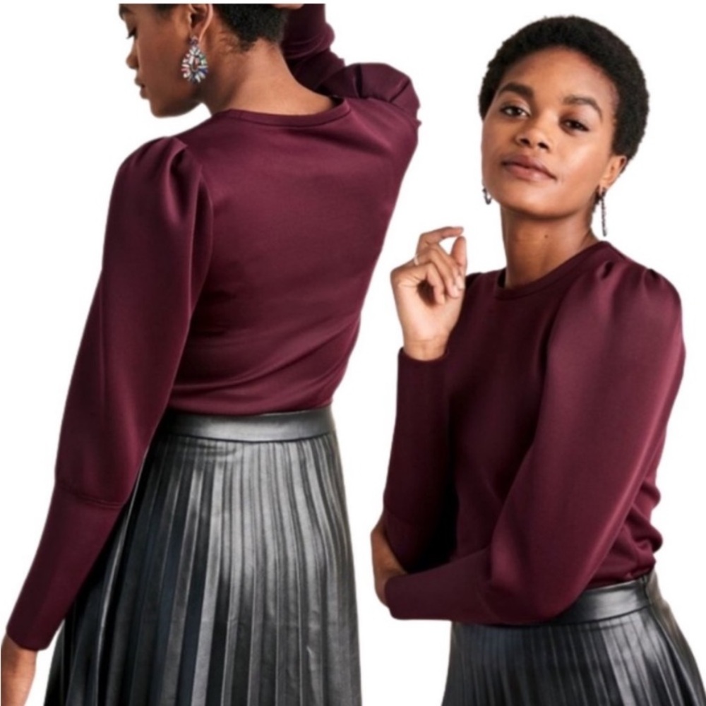 Stella & Dot neoprene puffed sleeve sweatshirt